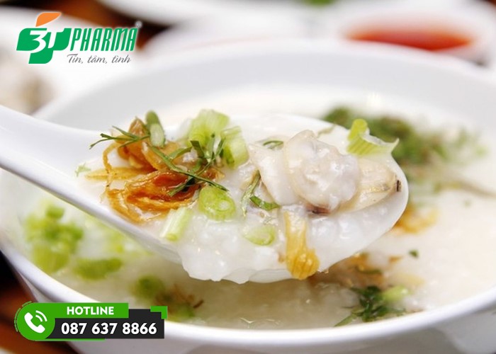 trẻ ra mồ hôi trộm nên ăn gì - cháo trai - 3T Pharma