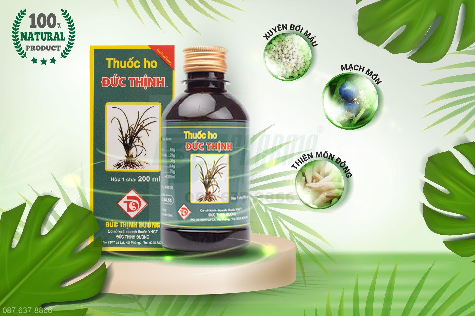 Thuốc ho Đức Thịnh giúp điều trị ho dai dẳng, kéo dài, ho do dùng nhiều kháng sinh không khỏi