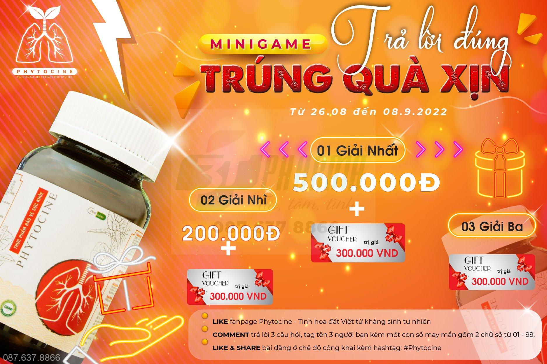 Mini game Phytocine với nhiều phần thưởng hấp dẫn