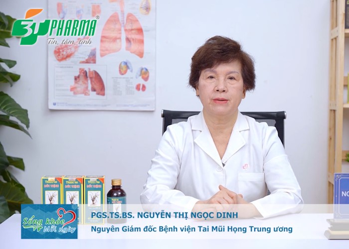 PGS. TS. Bác sĩ Nguyễn Thị Ngọc Dinh - Nguyên Giám đốc Bệnh viện Tai Mũi Họng Trung ương đánh giá về thuốc ho Đức Thịnh - tin sức khoẻ - 3T Pharma